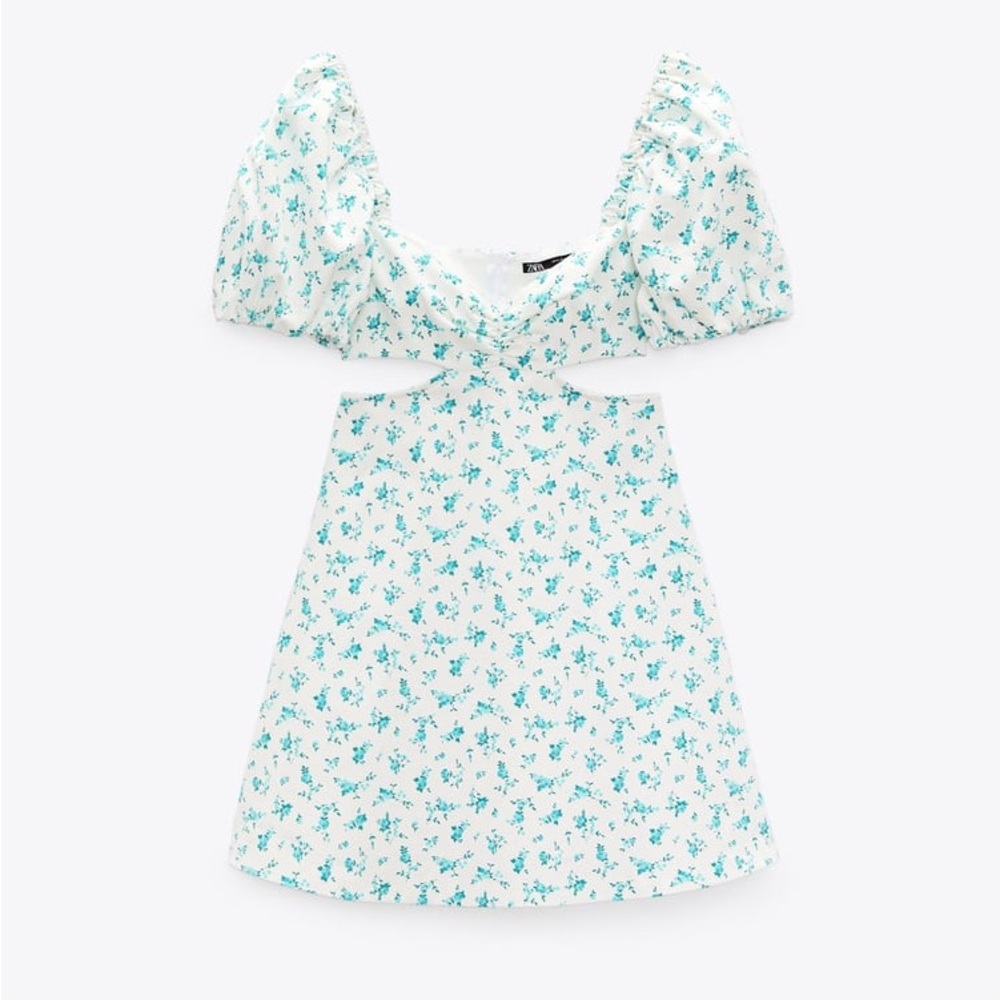 ZARA FLORAL DETAIL CUT-OUT DRESS - Picture 4 of 6